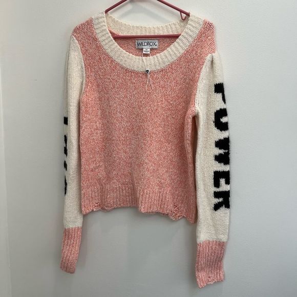 Wildfox Girl Power pink sweater at NWOT size medium - Picture 3 of 9